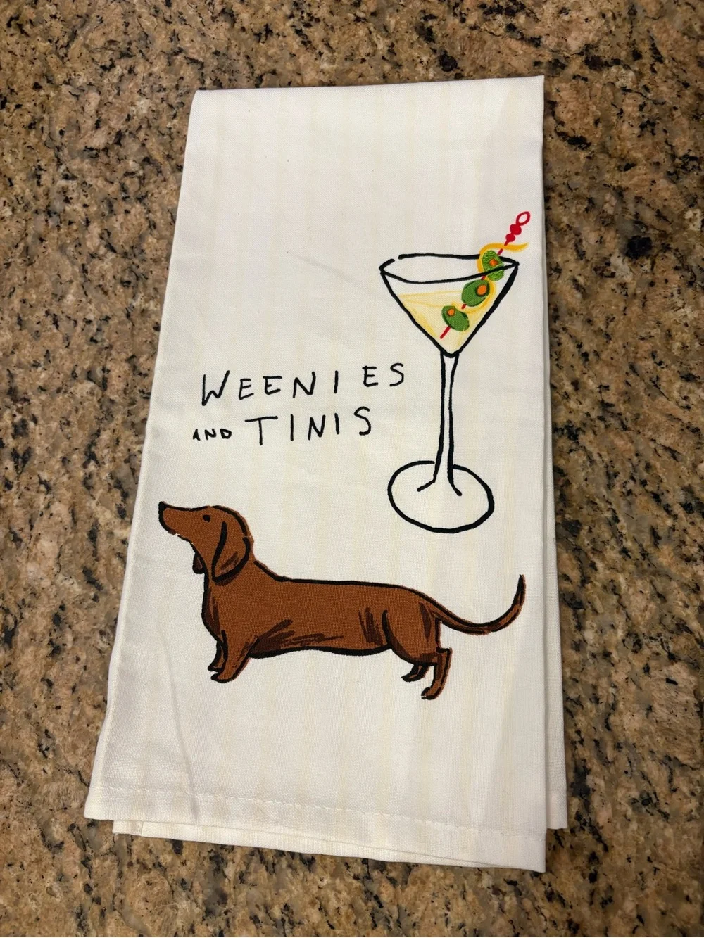 Anthropologie Weenies & Tinis Dish Towel